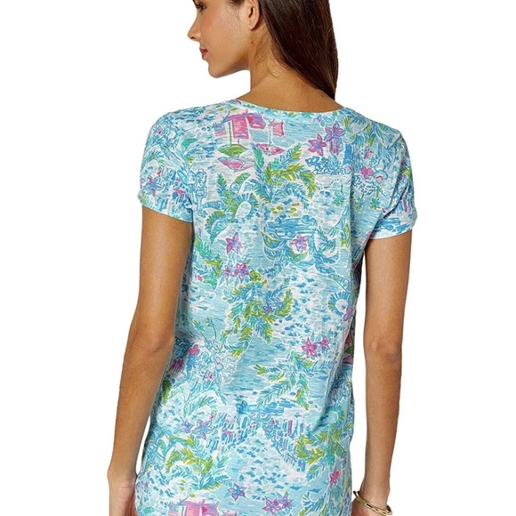 Lilly Pulitzer NWT Etta V-Neck Top What A Lovely Place $48 Size XXS - Picture 2 of 8
